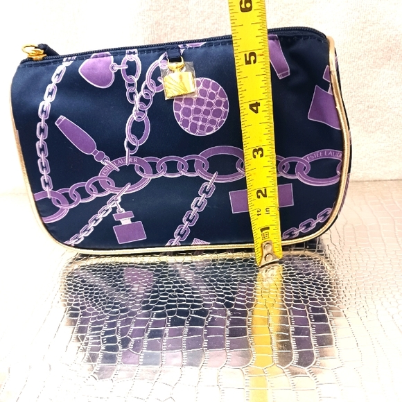 Estée Lauder Make-Up Bag VINTAGE  NEW OLD STOCK Chains Luxury Baroque Pattern - Picture 7 of 10